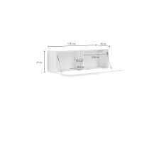 Wohnwand >Mister< in weiss, Lack Hochglanz - 225x38cm (BxT)