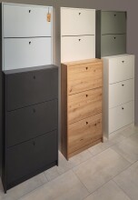 Schuhkipper >Flap< in anthrazit matt lack, Holzwerkstoff - 60x104x16cm (BxHxT)