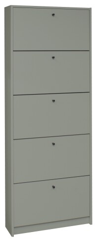 Schuhkipper >Flap< in pine green matt lack, Holzwerkstoff - 60x168x16cm (BxHxT)
