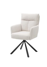 Armlehnstuhl >Solveig< (2er-Set) in hell beige/schwarz - 60x93x67 (BxHxT)