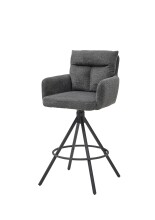 Barhocker >Solveig< (2er-Set) in grau/schwarz -...