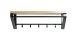 Wandgarderobe >13945< in eiche-schwarz, MDF, Metall - 70x23x30cm (BxHxT)