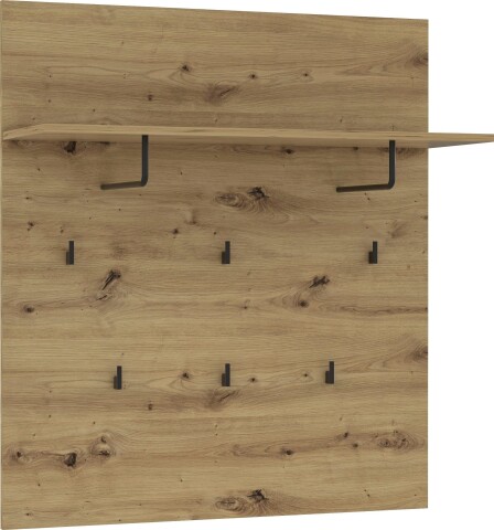 Garderobenpaneel >Travis< in Artisan Eiche, Holzwerkstoff - 90x100x30cm (BxHxT)