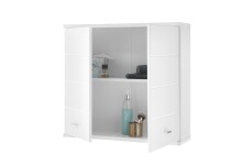 Hängeschrank >Peter< in Weiß Hochglanz aus MDF - 76x71x23cm (BxHxT)