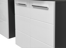 Waschbeckenunterschrank >Gloss< in Weiß-Anthrazit - 60x62x31 (BxHxT)