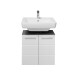Waschbeckenunterschrank >Gloss< in Weiß-Anthrazit - 60x62x31 (BxHxT)