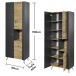 Hochschrank >Line< in Anthrazit-Eiche Artisan Nachbildung - 76x191x31 (BxHxT)