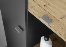 Badkommode >Line< in Anthrazit-Eiche Artisan Nachbildung - 78x126x40 (BxHxT)