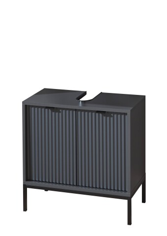 Waschbeckenunterschrank >Lucera< in Grau - 60x60x32 (BxHxT)
