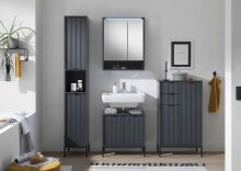 Waschbeckenunterschrank >Lucera< in Grau - 60x60x32 (BxHxT)