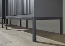 Badkommode >Lucera< in Grau aus Grau matt MDF Tiefzieh - 60x106x32cm (BxHxT)