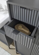 Badkommode >Lucera< in Grau aus Grau matt MDF Tiefzieh - 60x106x32cm (BxHxT)