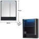 Badezimmerspiegelschrank >Lucera< in Grau aus Glas - 60x75x20cm (BxHxT)