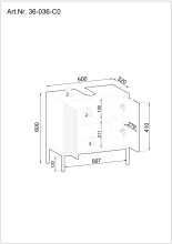 Waschbeckenunterschrank >Lucera< in Weiß aus Weiß-MDF - 60x60x32cm (BxHxT)