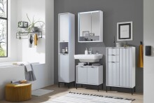 Waschbeckenunterschrank >Lucera< in Weiß aus Weiß-MDF - 60x60x32cm (BxHxT)