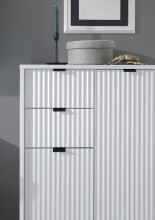 Badkommode >Lucera< in Weiß aus Weiß-MDF - 60x106x32cm (BxHxT)