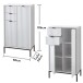 Badkommode >Lucera< in Weiß aus Weiß-MDF - 60x106x32cm (BxHxT)