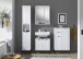 Badezimmerspiegelschrank >Lucera< in Weiß aus Glas - 60x75x20cm (BxHxT)