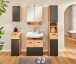 Badkommode >Riom< in Eiche Artisan-Schwarz matt - 30x86x37 (BxHxT)