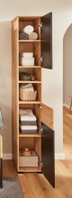 Hochschrank >Riom< in Eiche Artisan-Schwarz matt - 30x187x30 (BxHxT)