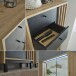 Waschbeckenunterschrank >Vassili< in Schwarz-Eiche Artisan Nachbildung