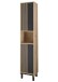 Hochschrank >Vassili< in Schwarz-Eiche Artisan Nachbildung - 38x195x32 (BxHxT)