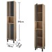 Hochschrank >Vassili< in Schwarz-Eiche Artisan Nachbildung - 38x195x32 (BxHxT)