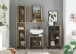 Hochschrank >Vassili< in Schwarz-Eiche Artisan Nachbildung - 38x195x32 (BxHxT)