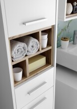 Badezimmer-Set >Milano< in Weiß-Wildeiche Optik - 156x190x40 (BxHxT)