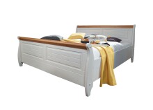 Bett >SZ-0132< in weiß mit Absetzung...