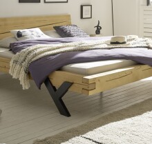WORB Modernes Massivholzbett 180x200 - Komfortables & hochwertiges Balkenbett aus massiver Fichte - 202 x 85 x 230 cm (B/H/T)