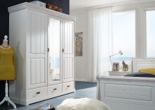 Kleiderschrank >SZ-0132< in weiß - 192x217x62...