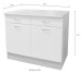 Unterschrank >Ailina< in Sonoma-Eiche / weiß, Holzwerkstoff - 100x90x60 (BxHxT)