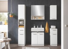 Badezimmer-Set >Burke< in weiß, Holzwerkstoff...