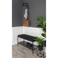 Schuhbank >Vita< in Schwarz, Melamin -...