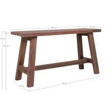 Sitzbank >Barcelona< in Natur, Teak - 90x45x25cm (BxHxT)