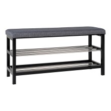 Schuhbank >Padova< in Grau, Stoff - 34x50x100cm...