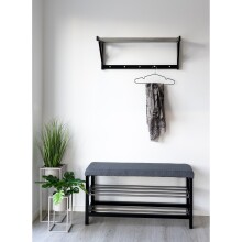 Schuhbank >Padova< in Grau, Stoff - 34x50x100cm (BxHxT)