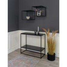 Wandregal >Vita< in Schwarz, Melamin - 36x36x36cm...