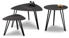Couchtisch >Liv< in schwarz / Keramik dunkel - 45x35x45 (BxHxT)