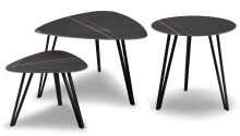 Couchtisch >Liv< in schwarz / Keramik dunkel - 45x35x45 (BxHxT)