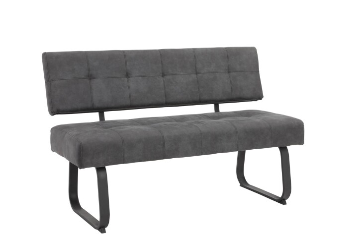 Essbank >Laila-I< in Vintage Anthrazit, Metall / Polyester - 140x90x64cm (BxHxT)