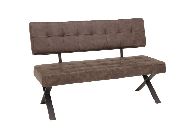 Sitzbank >Dosi-I< in Vintage braun, Metall / Softex - 140x93x61cm (BxHxT)