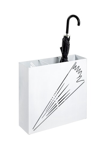 Schirmständer >22368< in weiss, Metall, Stahl - 50x48x16cm (BxHxT)