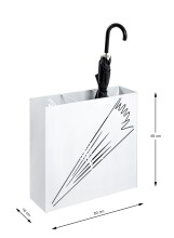 Schirmständer >22368< in weiss, Metall, Stahl - 50x48x16cm (BxHxT)