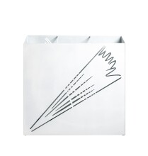 Schirmständer >22368< in weiss, Metall, Stahl - 50x48x16cm (BxHxT)