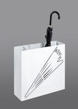 Schirmständer >22368< in weiss, Metall, Stahl - 50x48x16cm (BxHxT)