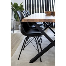 Schalenstuhl >Oslo< (2er-Set) in Schwarz, Glattlederoptik - 48x86x55cm (BxHxT)