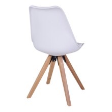 Schalenstuhl >Bergen< (2er-Set) in Weiss, Glattlederoptik - 48x86x55cm (BxHxT)