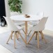 Schalenstuhl >Bergen< (2er-Set) in Weiss, Glattlederoptik - 48x86x55cm (BxHxT)